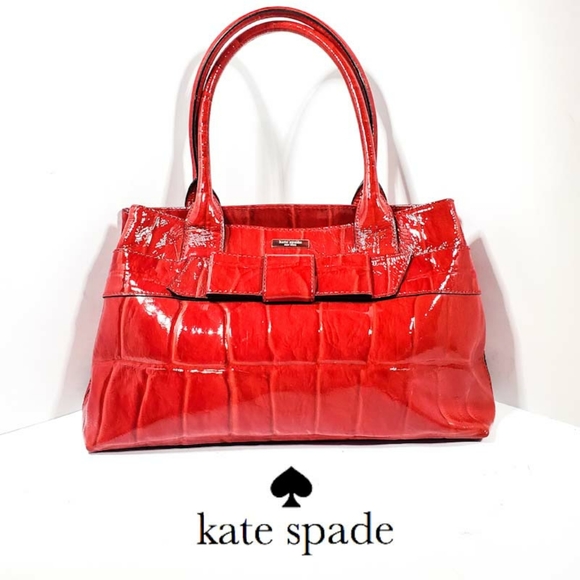 kate spade Handbags - Kate Spade Crocodile Patent Leather Elena Handbag